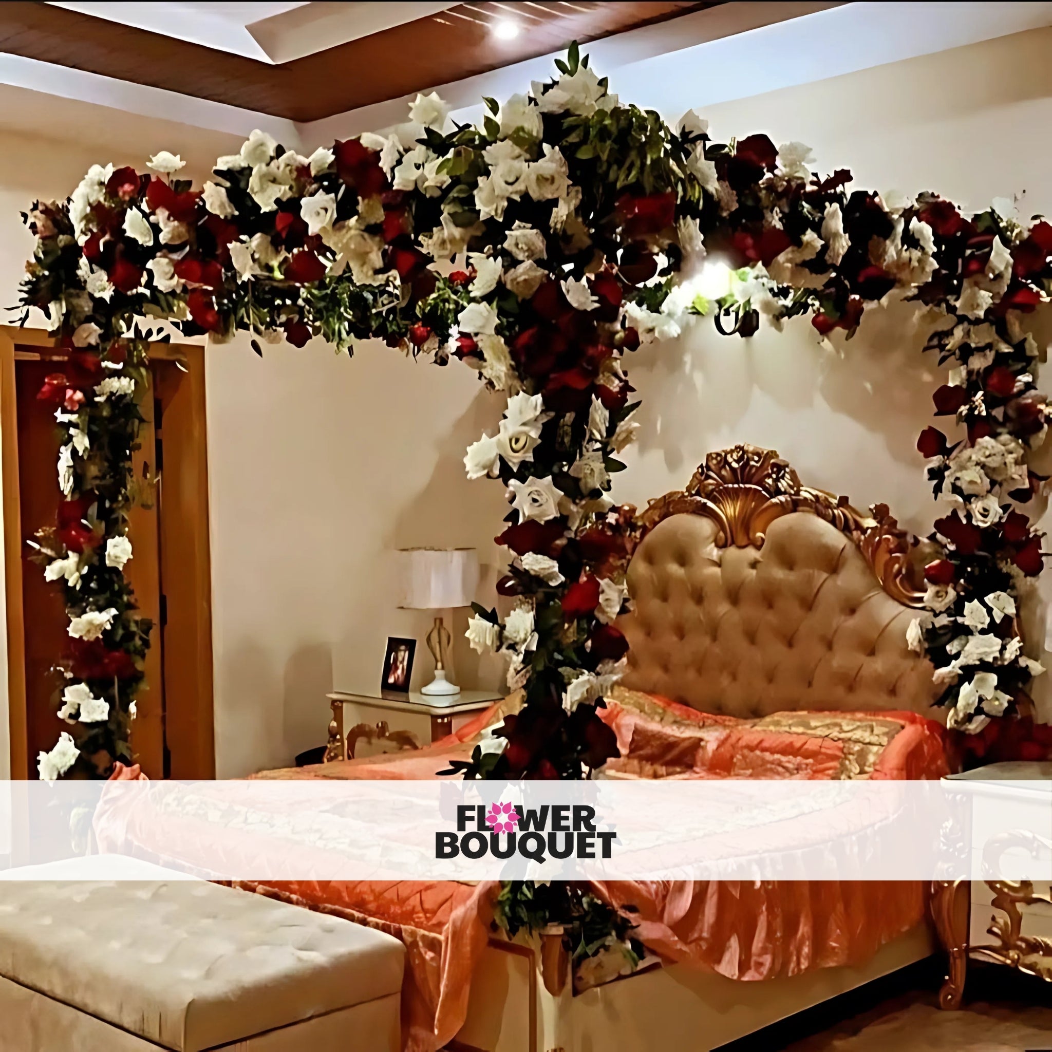 Romantic Pink Garden Canopy Bed Decor