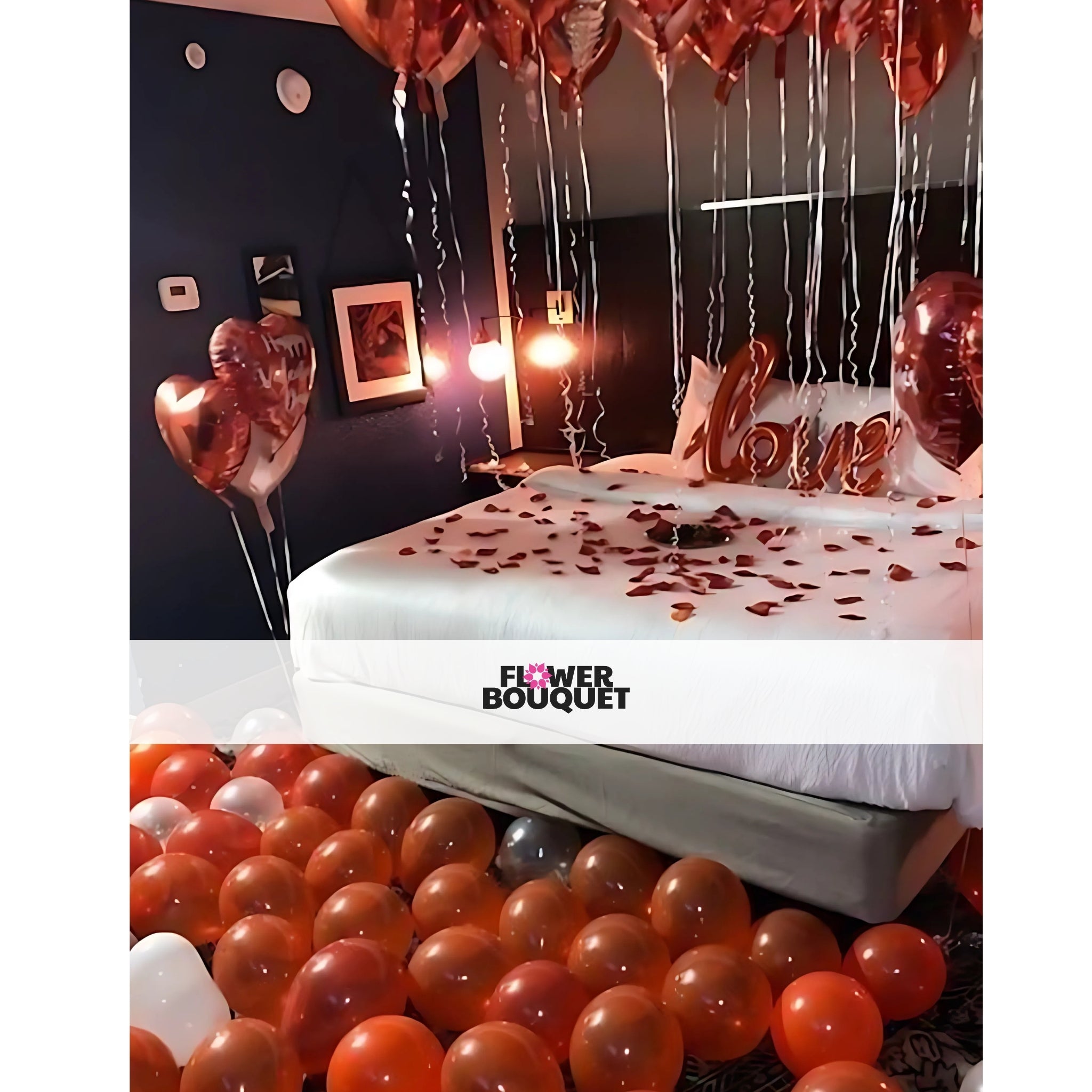 Romantic Pink Balloon and Teddy Bear Room Decoration