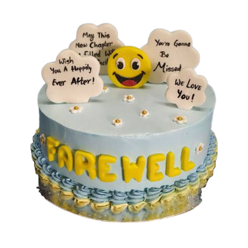 Smiley Farewell Cake - Fun Emoji Design