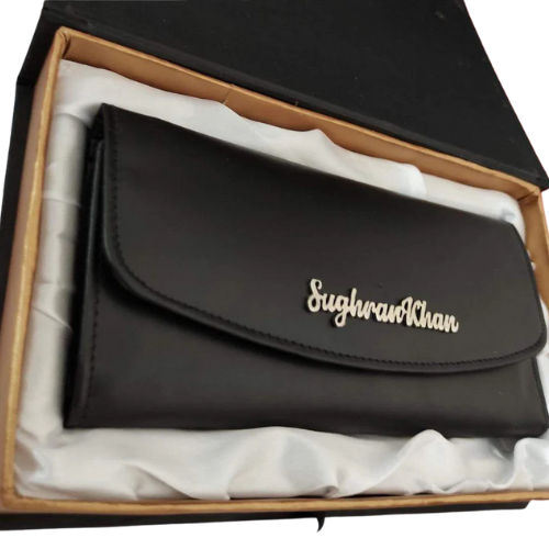 Slim Ladies Black Faux Leather Wallet