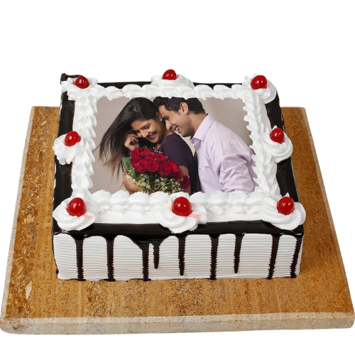 Sweet Moments Photo Cake - Personalized Black Forest Style