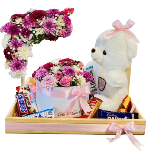Flower & Teddy Gift Hamper