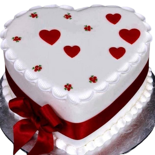 Elegant Timeless Heart Wedding Cake