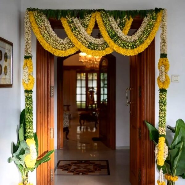 Traditional Marigold Floral Doorway Decoration