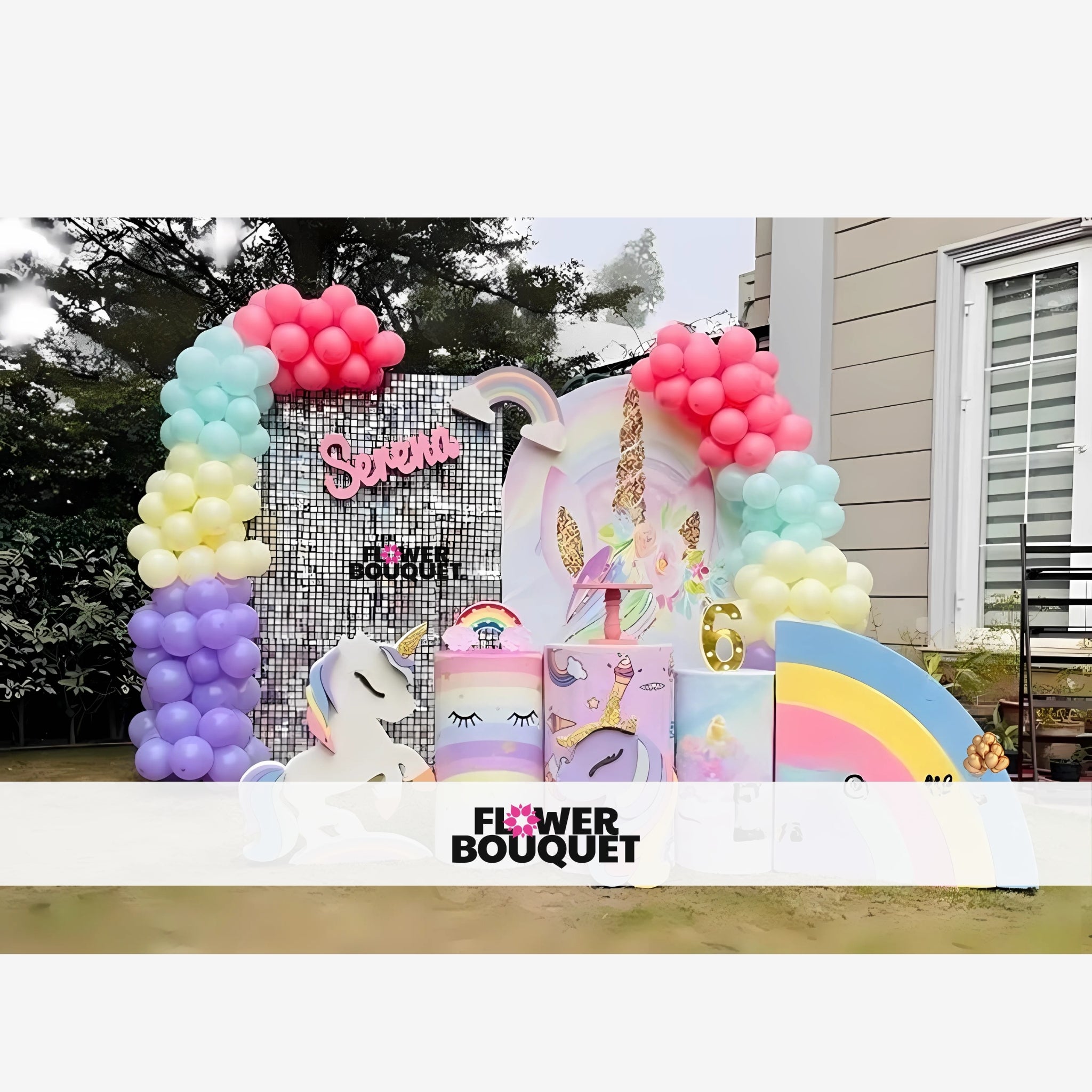 Magical Unicorn Birthday Party Decoration Setup