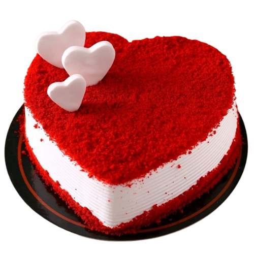 Red Velvet Heart Anniversary Cake