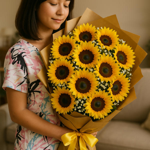 Golden Sunshine Sunflower Bouquet