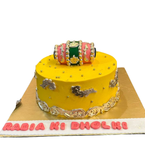 Dholki Wedding Cake | 2 Lbs Mehndi & Mayoun Celebration Cake