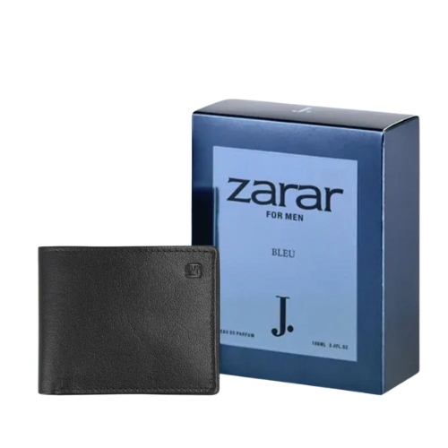 Zarar Bleu Perfume & Leather Wallet Gift Set