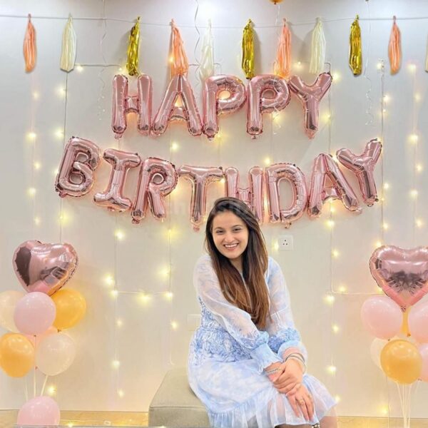 Personalized Pastel & Rosegold Birthday Decor | Home Party Setup