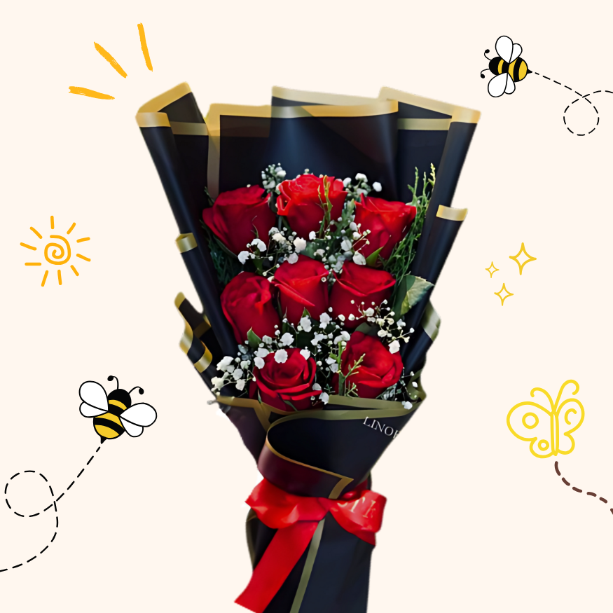 Red Roses – Premium Black & Gold Wrap