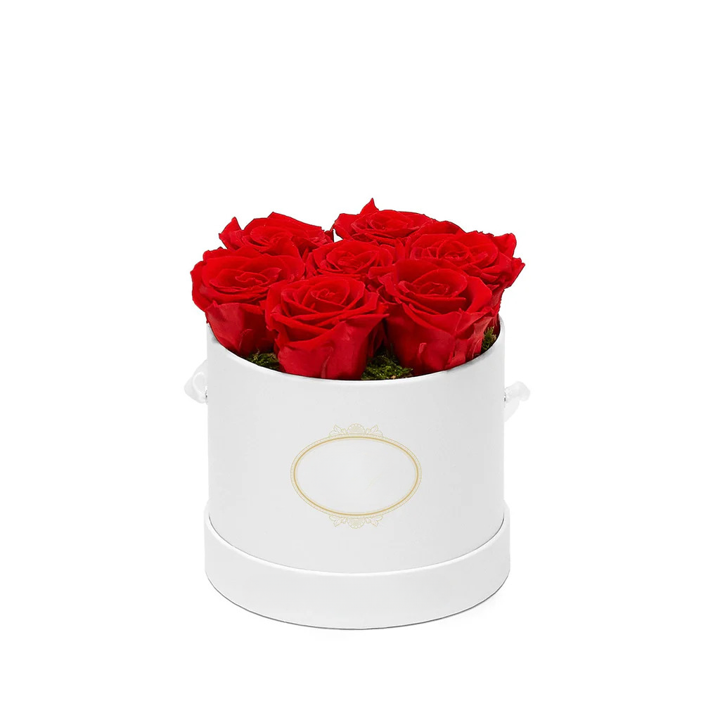 Round Love 7 Imported Roses Box | Elegant Romantic Floral Gift